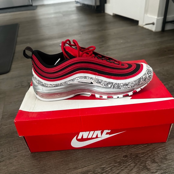 Nike Other - Nike Air Max 97 Red and Black with Silver Accents